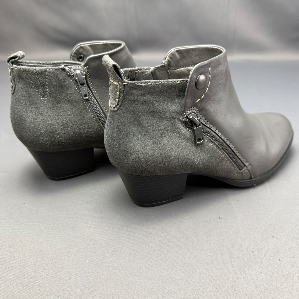 Earth Conway Maple Stone Grey Multi Leather Suede Ankle Boots Womens 9M Booties - Picture 15 of 16